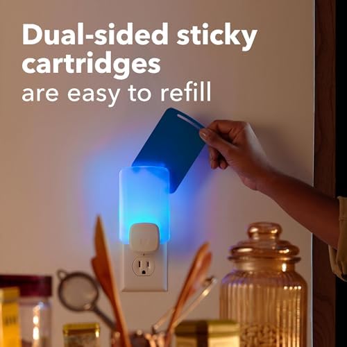 Raid Essentials Flying Insect Light Trap Starter Kit, 1 Plug-In Device + 1 Cartridge, Featuring Light Powered Attraction