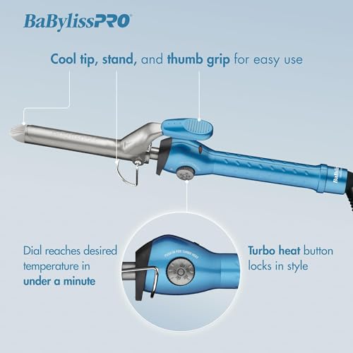 BaBylissPRO Nano Titanium Professional Spring Curling Iron for All Hair Types