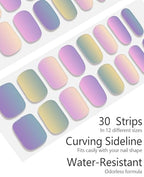 Semi Cured Gel Nail Strips - 30pcs Glaze Gel Nail Stickers, Salon Quality DIY Nail Wraps, Nail Stickers for Easy Application, UV Light Required