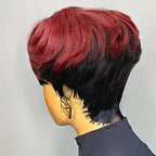 Pixie Cut Wig Human Hair Short Pixie Cut Wigs for Black Women Human Hair Glueless Pixie Wig Short Layered Brazilian Virgin Human Hair Wigs For Women Color P1B99J