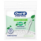 Oral-B Burst of Scope Dental Floss Picks, Fresh Mint, 75 Count Each, Pack of 6 (450 Count Total)