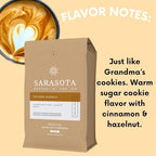 Sarasota Coffee Whole Bean Snickerdoodle Sugar Cookie | Medium Roast Gourmet Flavored Coffee Beans | Low Acid, Mold Free, Specialty Grade Bulk Coffee Beans | 5lb (80 oz)