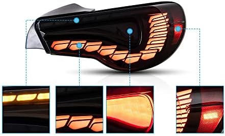 OQHAIR Dynamic Tail Light Assembly LED Tail Lights SMOKED w/Sequential DRL Signal For 86 For Subaru BRZ For Scion FR-S 13-20