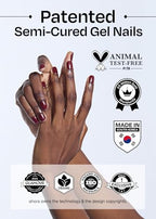 ohora Semi Cured Gel Nail Strips (N Tint Pool) - Blue, Tint, Works with Any UV/LED Nail Lamps, Salon-Quality, Easy to Apply & Remove - Valentine's Day Gel Nail Wraps, Stickers, Romantic Gift Ideas