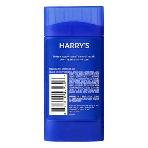 Harry's Aluminum Free Deodorant for Men - Odor Control, Stone Scent, 2.5 Oz, 3-Pack, Men's Deodorant