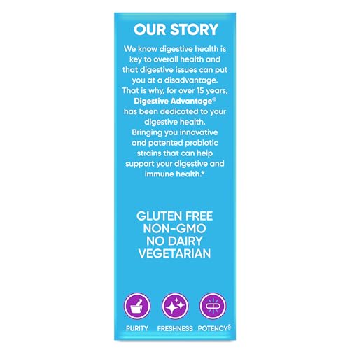 Daily Probiotic Capsule - Digestive Advantage 30 Capsules, Survives 100x Better, Lessens Bloating, Calcium, Promotes Digestive Health and Gut Flora, multi