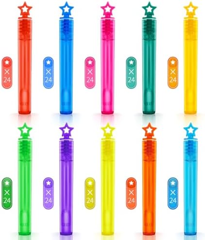 SpringFlower 240 Pieces Mini Bubble Wands, Party Favors Assortment Toys for Kids,Themed Birthday, Halloween, Goodie Bags, Carnival Prizes, Wedding, Bubble Maker Outdoor Gifts for Girls & Boys