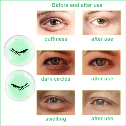 Face Eye Masks for Dark Circles and Puffiness, Migraines, Headache, Stress, Redness, Acne, Cooling Face Masks for Women Man, Hot Cold Use Ice Face Mask. (Green)