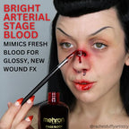 Mehron Makeup Stage Blood | Realistic Fake Blood For Halloween | Stage Blood Makeup| Washable Fake Blood for Special FX, Stage & Screen, Halloween, & Cosplay (16 oz) (Bright Arterial)