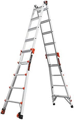 Little Giant Ladders, Velocity with Ratchet Levelers, M22, 22 Ft, Multi-Position Ladder, Aluminum, Type 1A, 300 lbs Weight Rating, (15422-801)