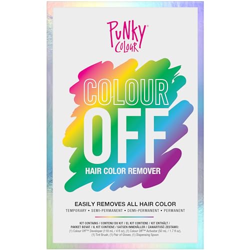 Punky Colour Off Hair Dye Remover Kit, Safely Removes Temporary, Semi-Permanent, Demi-Permanent, and Permanent Hair Colors, Easy and Gentle Hair Color Removal Solution