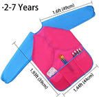 Zkptops 6 Pack Kids Art Smocks Waterproof Kid Painting Aprons Toddler Art Smock Kids Paint Smock with Long Sleeve 3 Roomy Pockets for Age 3-7 Years