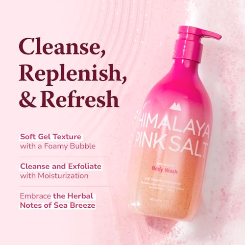 Daily Scrub & Body Wash - Exfoliating Body Scrub, Dead Sea Salt & Himalayan Pink Salt, Natural Moisturizing Body Wash, Retinol & Hyaluronic Acid Shower Gel, Korean Skincare 21.1oz