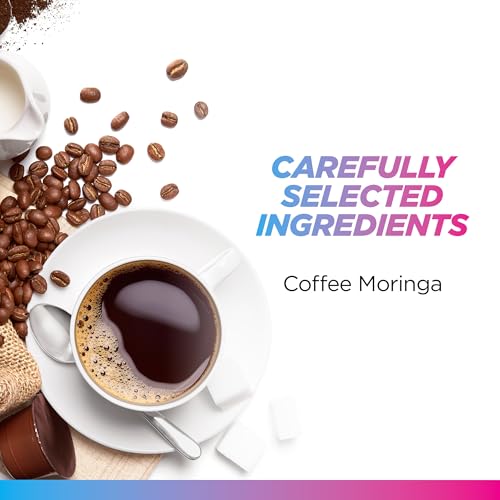 Livingood Daily Medium Roast Blend Coffee with Moringa, Ground Coffee - Low Acid, Shade Grown & Made with Organic Coffee - Detox & Energy Boosting - 12 Oz