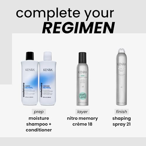 Kenra Nitro Memory Crème 18 | Firm Hold Crème Mousse | 3 Day Style Memory | 1st Nitrogen Crème Mousse | No Stick Application | All Hair Types