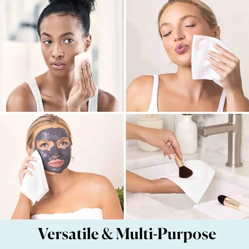 Sky Organics - Gentle Clean Face Towels (2-Pack) - 100 XL Single-Use Face Wipes - Ultra Soft & Dual Textured - Disposable Face Towel - Makeup Remover Wipes - Cruelty Free - Skin Care Tools - Self Care
