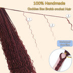 24 Inch Goddess Box Braids Crochet Hair 8 Packs Boho Crochet Braids for Black Women Boho Box Braids Crochet Hair Bohemian Crochet Box Braids Hair Extensions (24inch, Bug#)