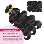 12A Human Hair Bundles Body Wave Bundles Human Hair 14 14 14 Inch 100% Unprocessed Brazilian Virgin Hair Body Wave 3 Bundles Human Hair Extensions for Black Women Natural Color