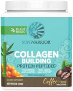 Sunwarrior Vegan Collagen Building Peptides Plant-Based Protein Powder with Hyaluronic Acid & Biotin for Hair Skin Nail Support Non-GMO Dairy Sugar Free Low Carb | Coffee Flavored 20 Servings