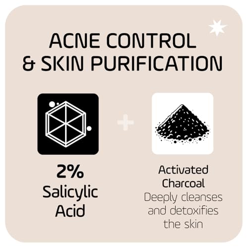 Asepxia Activated Charcoal Cleansing Bar for Enhanced Acne Control & Skin Purification with 2% Salicylic Acid, Ideal for Oily Skin and Reducing Blackheads - 4 Oz, 5-Pack