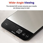 Etekcity Food Nutrition Scale, Smart Food Scale for calorie count, IPX6 Waterproof, Rechargeable, Bluetooth, Ounces and Grams for Weight Loss, Cooking, 304 Stainless Steel, Luminary 22lb
