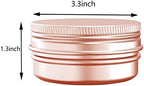 4 oz Aluminum Tin Jar with Screw Cap Refillable Container for Cosmetic, Lip Balm, Cream, Rose Gold 12 Pcs.