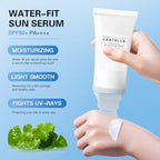 2PCS Centella Sunscreen SPF 50, Daily UV Defense Summer Sunblock for Face, 50ML 𝑴𝒂𝒅𝒂𝒈𝒂𝒔𝒄𝒂𝒓 Sunscreen Face Serum,Travel Essentials for Black Girl