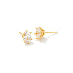 Kendra Scott Cailin 14k Gold-Plated Crystal Stud Earrings in White Crystal, Fashion Jewelry for Women