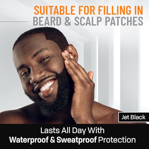 FOLLICLE BOOSTER Beard Pen Filler Styling Kit for Men - 3-in-1 Filling Set with 4-Tip Fork, Normal Pencil, and Brush - Waterproof, Sweatproof & All-Day Hold - Jet Black