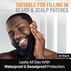 FOLLICLE BOOSTER Beard Pen Filler Styling Kit for Men - 3-in-1 Filling Set with 4-Tip Fork, Normal Pencil, and Brush - Waterproof, Sweatproof & All-Day Hold - Jet Black