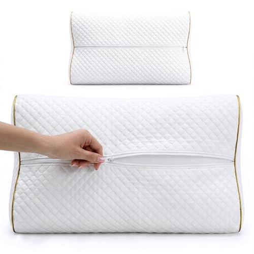 4-Layer Queen, Contour Pillow, Side and Back Sleepers, Orthopedic, Neck Support Pillow, for Neck Pain, CertiPUR-US