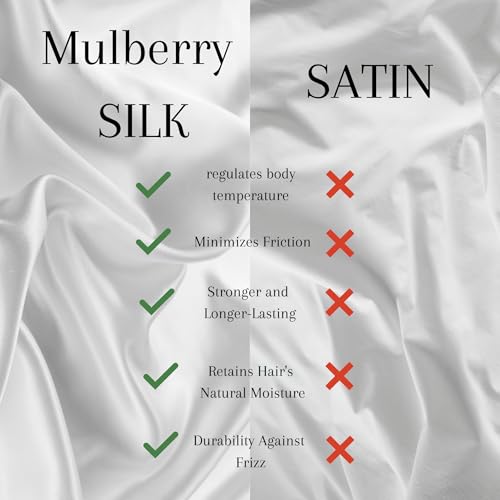 Mulberry Silk Pillowcases for Women - Premium 100% Silk Pillowcases for All Hair Types - Made in USA Silk Pillow Covers - Silk Pillowcases for Frizz Prevention (Pink, Queen)