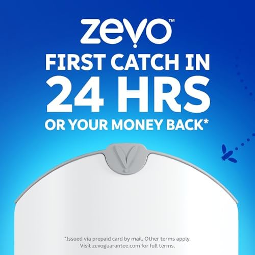 Zevo 2 Flying Insect Traps & 4 Cartridges - Plug In Fly Trap & Indoor Bug Catcher for Gnats, House & Fruit Flies - Mess-Free - Use in Any Room - Uses Blue & UV Light (2 Plug In Devices & 4 Cartridges)