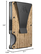Mountain Voyage Co Minimalist Wallet for Men & Women - Slim RFID Wallet, Scratch Resistant, Credit Card Holder & Money Clip, Easily Removable Money & Cards, (Beech Wood Carbon)