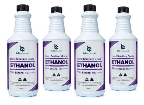 Medical Grade Ethanol - 95% Ethyl Alcohol - for Hand Sanitizer Production - No Fermentation Smell - Does Not Contain Methanol (Ethyl Alcohol - Medical Grade (32oz) (Pack of 4 (1-Gallon))