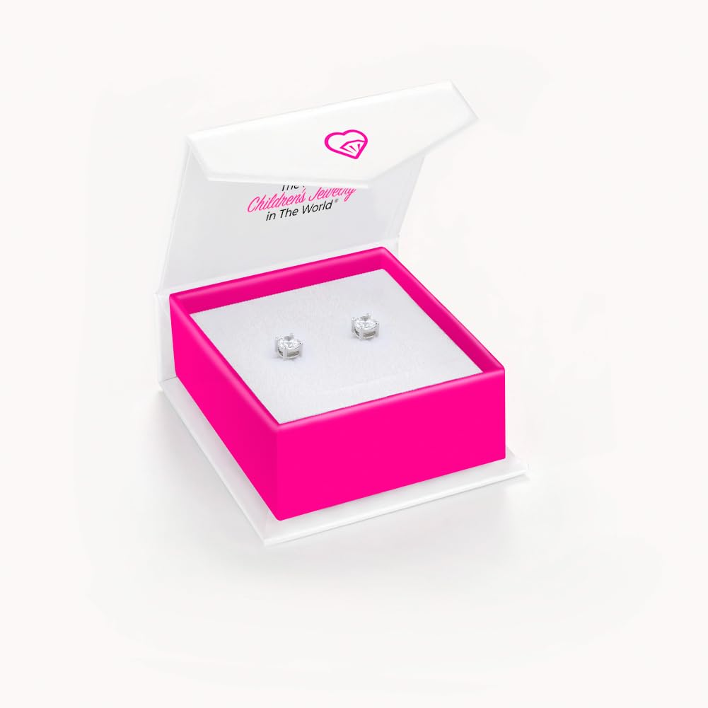 In Season Jewelry Tiny Solitaire Sterling Silver Kids Earrings – 4mm