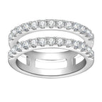 Drizzle Jewels 2.00Ct Round Lab Created Diamond Wrap Enhancer Guard Band Ring, 14K White Gold Finish (White, 12)