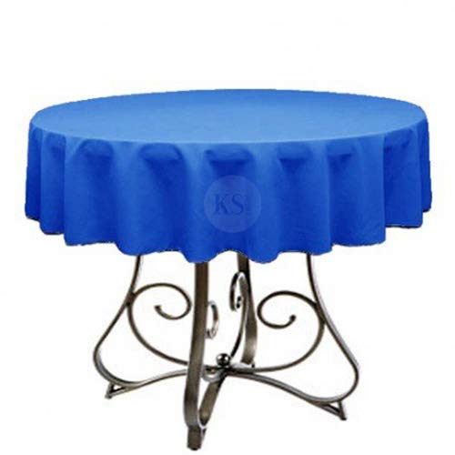 KS Linens Round 72-Inch Polyester Tablecloth - Available in Over 45 Colors, Ideal for Restaurants and Versatile Event Overlays Choose from Classic White, Elegant Black, and More! (Royal Blue)