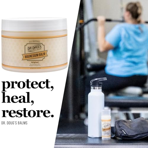 Dr. Doug's Magnesium Balm – Organic Magnesium Lotion (8 oz) for Soothing Muscle & Nerve Relief with Organic Peppermint & Lavender Scent – Apply to Legs, Arms, Chest | Non-Greasy, All-Natural Formula