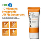 SOME BY MI V10 Hyal Air Fit Sunscreen - 1.69oz, 50ml - Travel Size Korean Centella Sunscreen for Face with SPF 50 UV Protection - No White Cast, No Eye Irritation for Sensitive Skin - Korean Skin Care