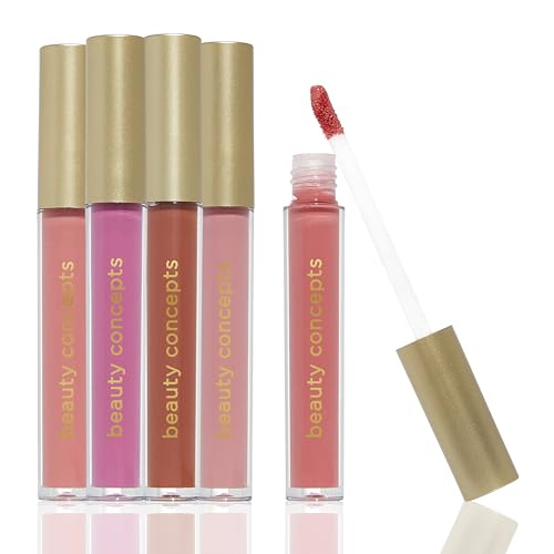 Beauty Concepts Lip Gloss Collection – Shimmering, Glossy Lip Makeup Set for a Radiant Finish, Pretty Pink