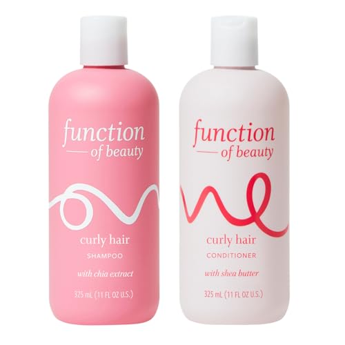 Function of Beauty Curly Hair Shampoo & Conditioner, 11 oz Each - With Chia Extract to Define & Shape Curls & Shea Butter to Moisturize, Nourish & Enhance Natural Curls, Sulfate-Free