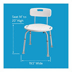 Carex Shower Chair With Back, Bath Chair and Shower Seat For Elderly, Handicap, and Disabled, 350lbs, Easy Assembly