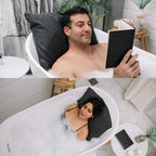 Luxury Bath Pillow for Tub - Thick and Comfortable Bathtub Pillow Support for Head and Neck and Back - Washable Quick-Drying Bath Pillows - Bath Cushion for Home Spa - Fits Any Bathtub - Dark Gray