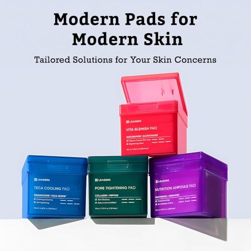 LEADERS Nutrition Ampoule Toner Pad - Deep Nourishing Hydrating for Glowing Skin | Vegan-Certified | Korean Skincare 60 Pads x 150ml