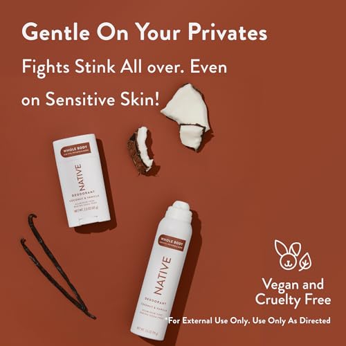 Native Whole Body Deodorant Spray Contains Naturally Derived Ingredients, Deodorant for Women & Men | 72 Hour Odor Protection, Aluminum Free with Coconut Oil and Shea Butter | Coconut & Vanilla