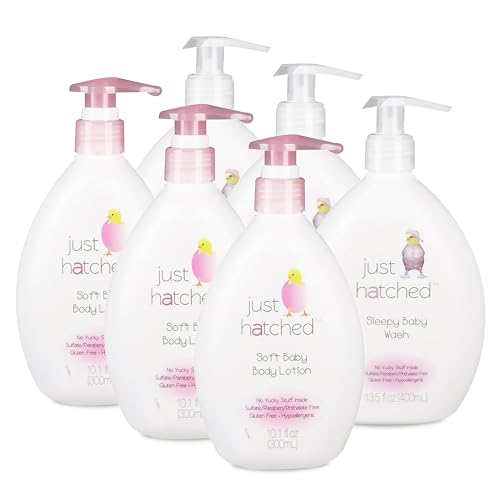 Night Time Baby Routine Wash + Lotion Bundle - Gentle Calming Bath & Body Cleanser + Lightweight Moisturizing, No Yucky Stuff & Harsh Ingredients,13 fl oz + 10 fl oz (6 Variety-Pack)