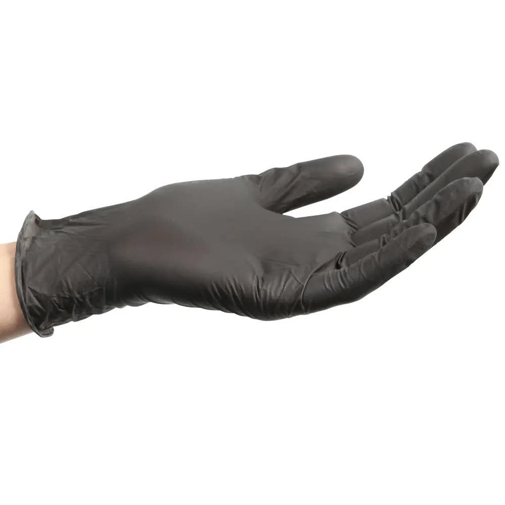 ForPro Professional Collection Disposable Nitrile Gloves, Chemical Resistant, Powder-Free, Latex-Free, Non-Sterile, Food Safe, 4 Mil, Black, Large, 1000-Count
