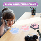 3pcs Big 5.5in Thin Squishy Cat Paw Squeeze Toys,Cute Kawaii Squishies,Cat Paw Fur Ball,Jelly Kitty Paw Squishy Funny for Adults Kids (3pcs Black+Pink+Blue Big 5.5in Thin)