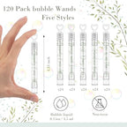 120 Count Wedding Mini Bubble for a Wedding Wands Bulk Heart Bubble Wand for Guests Send Off Party Supplies Valentine Anniversaries Celebration (Sage Green)